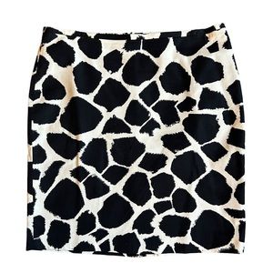 Loft Black and White Animal Print Skirt Size 12P